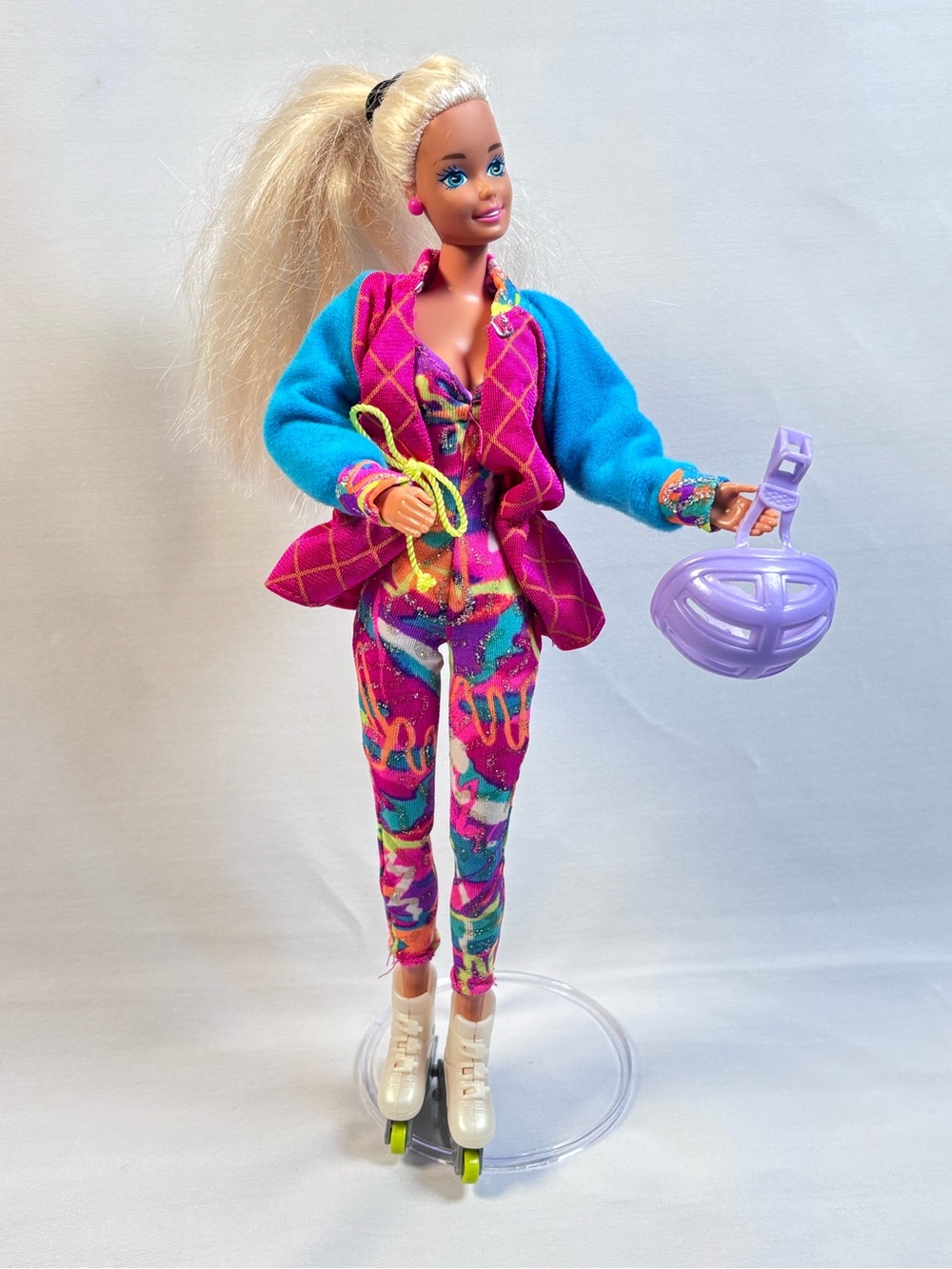Vintage 90s Mattel Barbie Doll - Retro Neon Rollerblade / Inline Skater Set ⛸️⚡